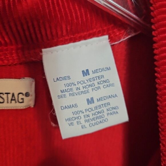 White Stag Vintage Women's Sz Med Red Ribbed Tunic Hong Kong No flaws - Picture 2 of 11